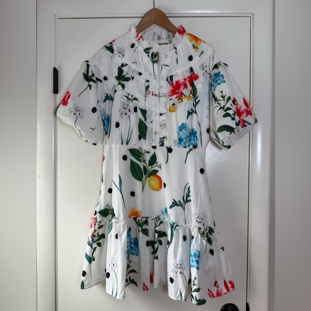 Beulah Style Big Bloom Energy Floral Dress Ruffles Tiered Coquette Chic Party